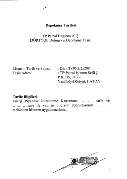 Tesis Adresi : TP Petrol İşletme Şeﬂiği