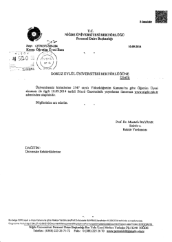NİĞDE &Uuml;NİVERSİTESİ REKT&Ouml;RL&Uuml;Ğ&Uuml;