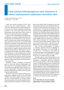 Erkek ratlarda bulbospongi&ouml;z kas i&ccedil;ine botulinum-A