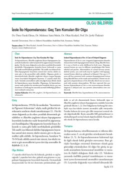 İzole İto Hipomelanozu