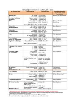IBDP Student Calendar