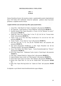 DESTEKLEME KURULU TOPLANTISI 2014