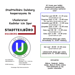 Stadtteilb&uuml;ro Dulsberg kooperasyonu ile Uluslararasi Kadinlar icin