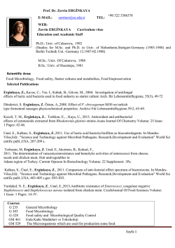 Curriculum vitae - CU Department of Food Engineering