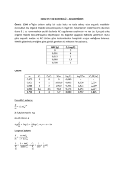 KOKU VE TAD KONTROL&Uuml; &ndash; ADSORPSİYON &Ouml;rnek: 1000