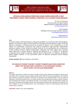 Makale - Eğitim ve &Ouml;ğretim Araştırmaları Dergisi