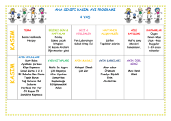 Kasım Ayı Etkinlik Takvimi