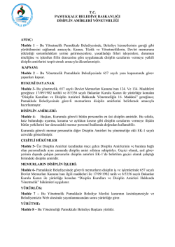 T.C. PAMUKKALE BELEDİYE BAŞKANLIĞI DİSİPLİN AMİRLERİ