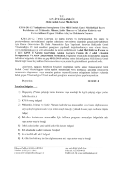 T.c. MALİYE BAKANLIĞI - Milli Emlak Genel M&uuml;d&uuml;rl&uuml;ğ&uuml;