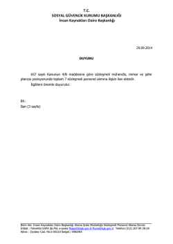 T.C. SOSYAL G&Uuml;VENLİK KURUMU BAŞKANLIĞI İnsan Kaynakları