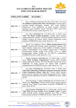 tc sultanbeyli belediye meclisi toplantı karar &ouml;zeti