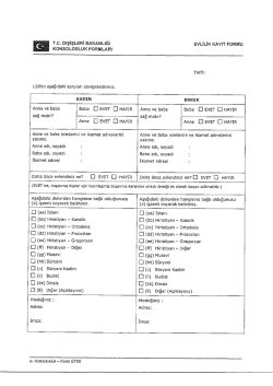 Evlilik Kayit Formu - Turkish Canadian Society