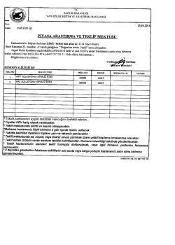PİYASA ARAŞTIRMA VE TEKLİF MEKTUBU