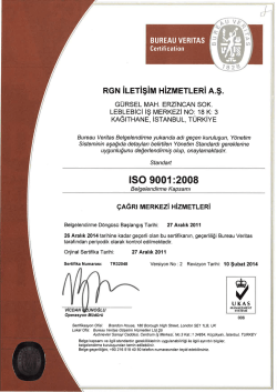 ISO 9001:2008 - RGN İletişim Hizmetleri A.Ş.