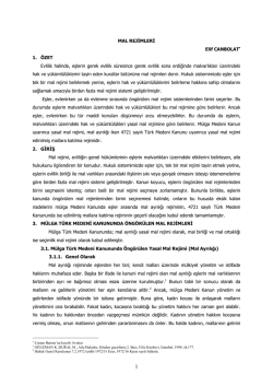 MAL REJİMLERİ