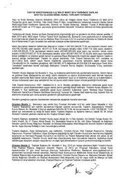 27.03.2014 Olağan Genel Kurul Toplantı Tutanağı