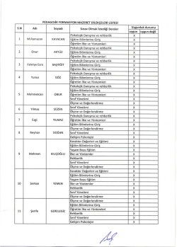 PEDAGOJİK FORMASYON MAZERET DİLEK&Ccedil;ELERİ LİSTESİ S.N