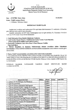 sAĞLıK BAKANLIĞI TÜRKİYE KAMU HASTANELERİ KURUMU