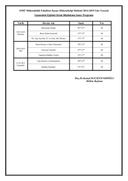OM&Uuml; M&uuml;hendislik Fak&uuml;ltesi İnşaat M&uuml;hendisliği B&ouml;l&uuml;m&uuml; 2014-2015