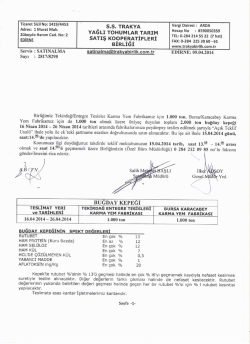 Ticaret Sicil No: 1419/4453 s s TRAKYA Vergi Dairesi