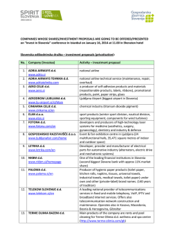 COMPANIES WHOSE SHARES/INVESTMENT PROPOSALS ARE