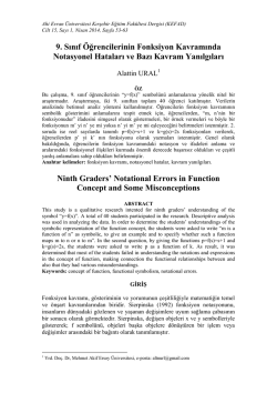 9. Sınıf &Ouml;ğrencilerinin Fonksiyon Kavramında Notasyonel Hataları