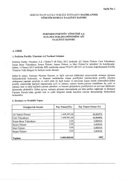 Faaliyet Raporu - Perform Portf&ouml;y