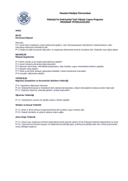 Histoloji Ve Embriyoloji Tezli Yüksek Lisans Programı