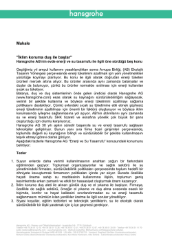 Makale "İklim koruma duş ile başlar"