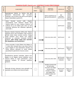 TAHAKKUK İŞLERİ ( Eletrik Su vb. ) KONTROL&Uuml; İŞ AKIŞ S&Uuml;RECİ