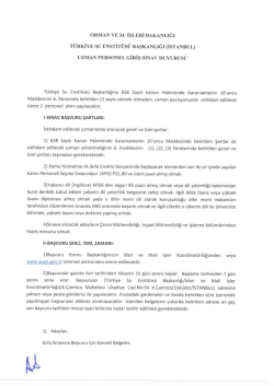 oRMAN vE SU İŞLERİ BAKANLIĞI