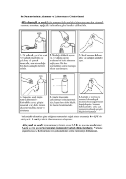 Su Numunelerinin Alınması ve Laboratuara G&ouml;nderilmesi