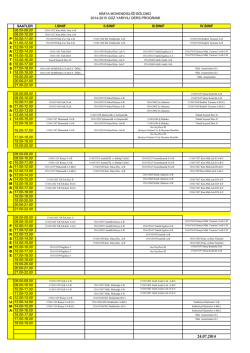 2014-2015 G&uuml;z Yarıyılı Ders Programı