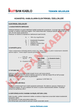 Koaksiyel Kabloların Elektriksel &Ouml;zellikleri