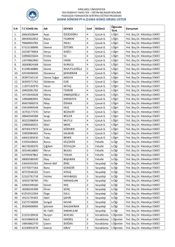 KASIM D&Ouml;NEMİ PF-6 (CUMA G&Uuml;N&Uuml;) GRUBU LİSTESİ - KLU