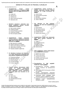 sermaye piyasaları ve finansal kurumlar