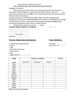 EK-1 Sanayi Kuruluşlarının Dolduracakları Talep Formu