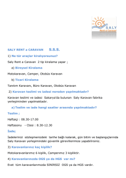 SALY RENT a CARAVAN S.S.S. 1) Ne t&uuml;r ara&ccedil;lar
