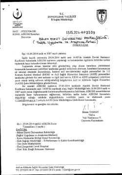 zonGULDAK vALtLİĞi - Bülent Ecevit Üniversitesi Sağlık Uygulama