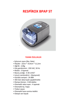 respirox bpap st özellikler