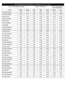 St. Petersburg (Saint Petersburg) İ&ccedil;in 2014 Ocak Ayı Namaz
