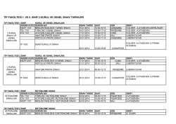 tıp fak&uuml;ltesi 1. ve 2. sınıf 2.kurul ve genel sınav tarihleri