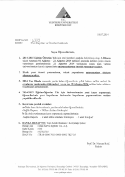 DosYA No z rğ&scaron;f&scaron; - Yeditepe &Uuml;niversitesi