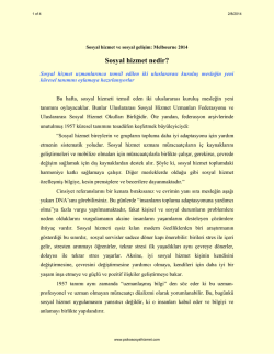 Sosyal Hizmet Nedir? - Sosyal Hizmet Uzmanı