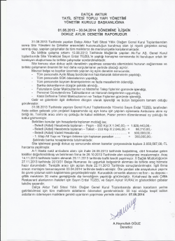 08.05.2014 2014 /5 dokuz aylık denetim raporu