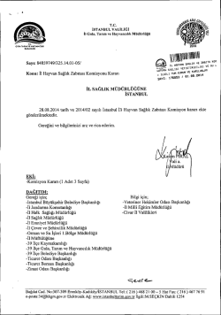 Hayvan Sağlığı ve Zabıtası Komisyon Kararı