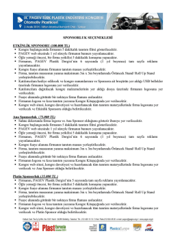 SPONSORLUK SE&Ccedil;ENEKLERİ ETKİNLİK SPONSORU (100.000 TL