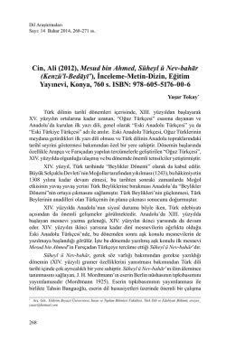Cin, Ali (2012), Mesud bin Ahmed, S&uuml;heyl &uuml; Nev