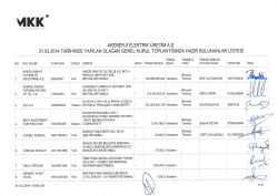 31 Mart 2014 Olağan Genel Kurul Toplantısında Ait Hazır