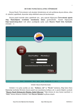 Duyuru nasıl eklenir? - Sinop &Uuml;niversitesi Bilgi İşlem Daire Başkanlığı